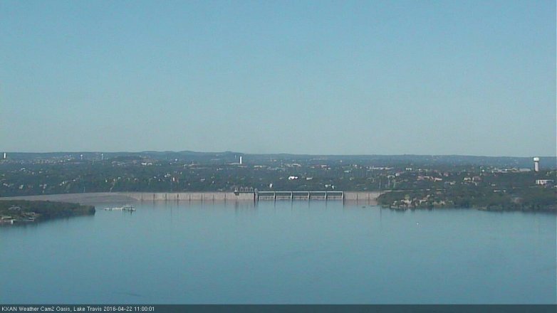 Lake Travis webcam, April 22, 2016 10:15 AM CT