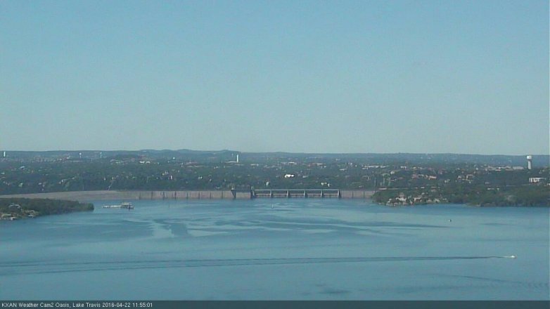 Lake Travis webcam, April 22, 2016 11:15 AM CT