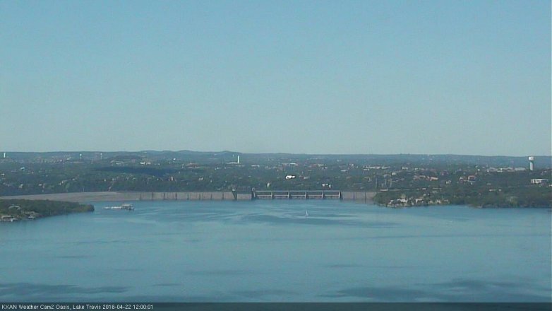Lake Travis webcam, April 22, 2016 11:25 AM CT