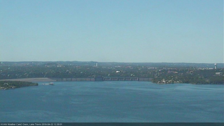 Lake Travis webcam, April 22, 2016 11:50 AM CT