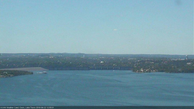 Lake Travis webcam, April 22, 2016 12:25 PM CT