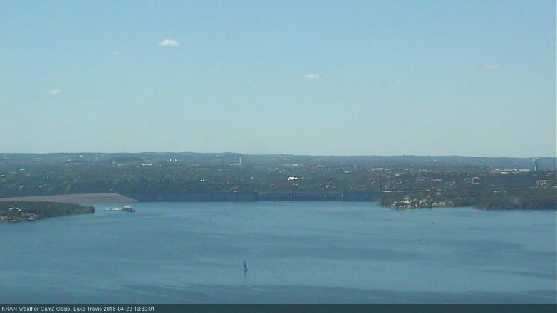 Lake Travis webcam, April 22, 2016 1:00 PM CT