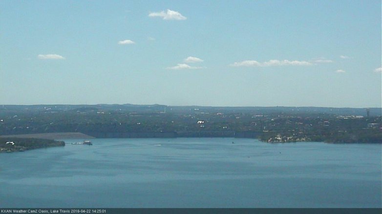 Lake Travis webcam, April 22, 2016 1:40 PM CT