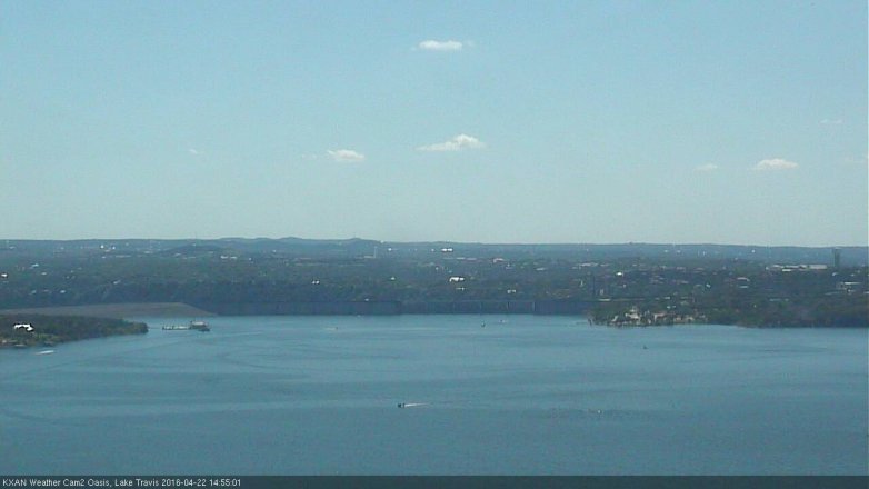 Lake Travis webcam, April 22, 2016 2:25 PM CT