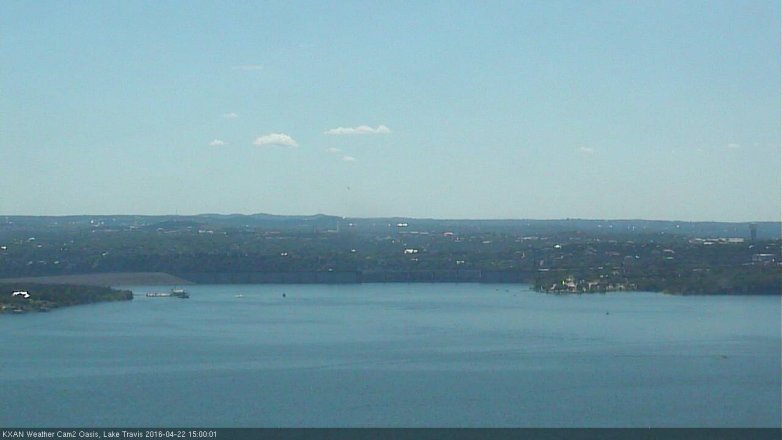 Lake Travis webcam, April 22, 2016 2:30 PM CT