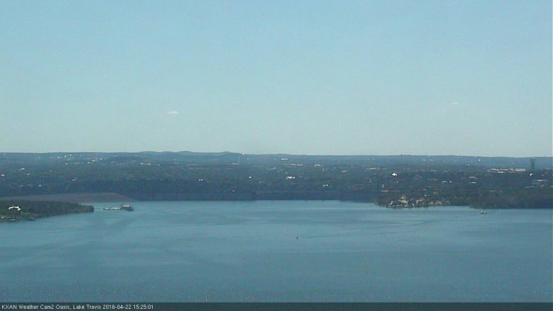 Lake Travis webcam, April 22, 2016 2:45 PM CT