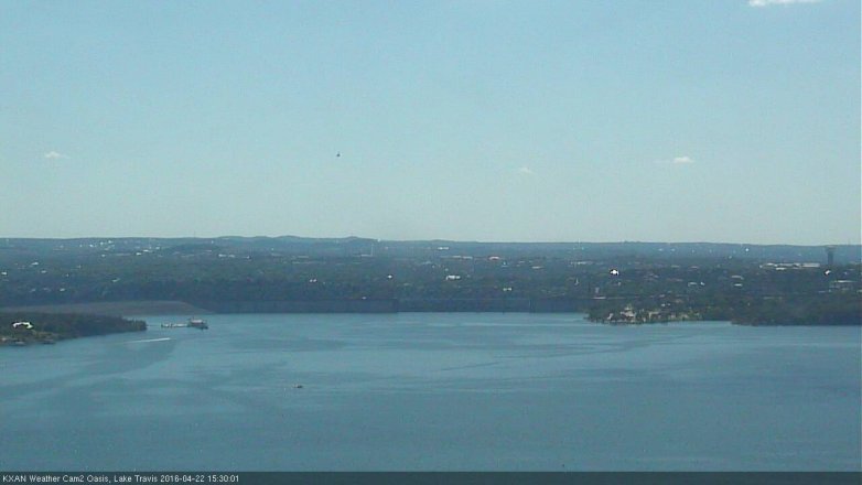 Lake Travis webcam, April 22, 2016 3:05 PM CT