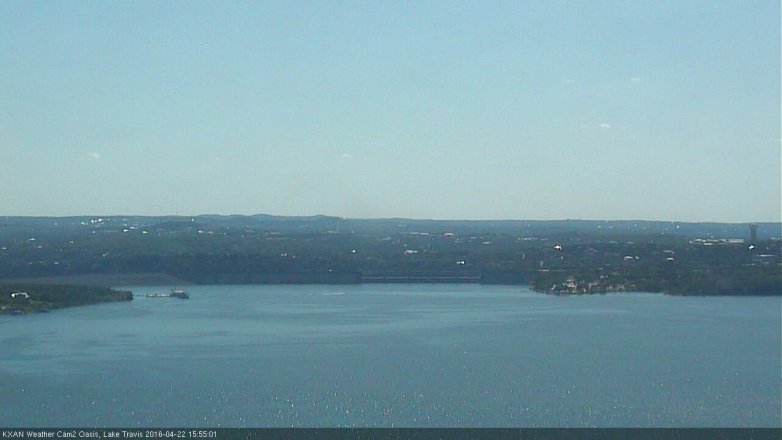 Lake Travis webcam, April 22, 2016 3:25 PM CT