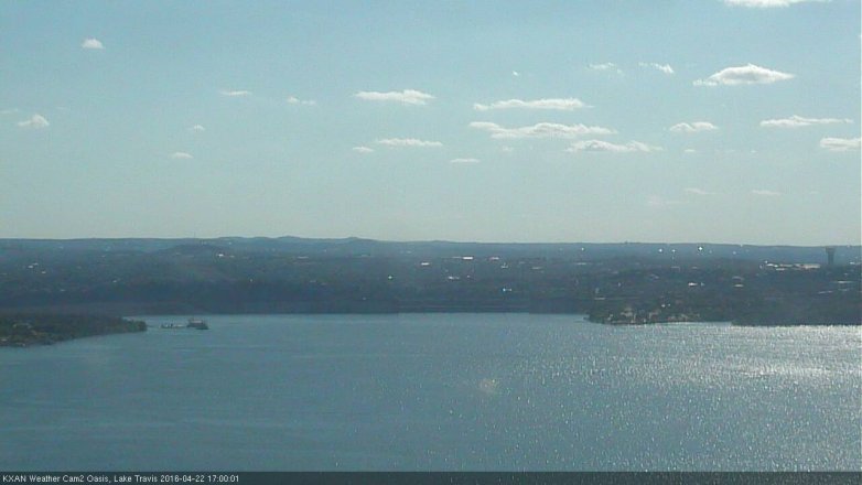 Lake Travis webcam, April 22, 2016 4:25 PM CT