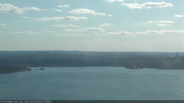 Lake Travis webcam, April 22, 2016 5:15 PM CT
