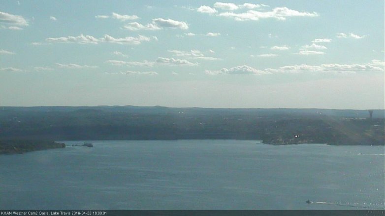 Lake Travis webcam, April 22, 2016 5:30 PM CT