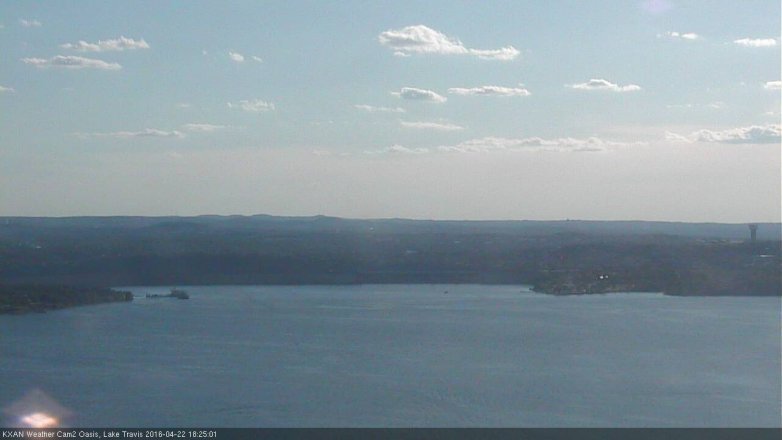 Lake Travis webcam, April 22, 2016 5:45 PM CT