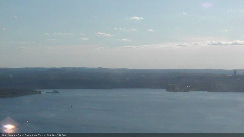 Lake Travis webcam, April 22, 2016 6:00 PM CT
