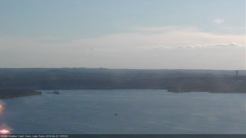 Lake Travis webcam, April 22, 2016 6:15 PM CT