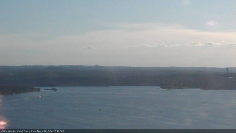 Lake Travis webcam, April 22, 2016 6:30 PM CT