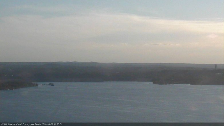 Lake Travis webcam, April 22, 2016 6:45 PM CT