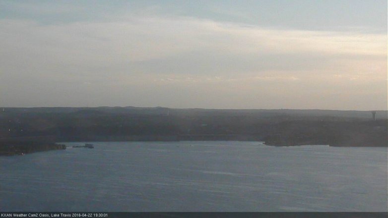 Lake Travis webcam, April 22, 2016 6:55 PM CT