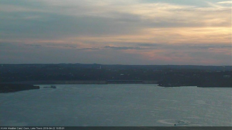 Lake Travis webcam, April 22, 2016 7:05 PM CT
