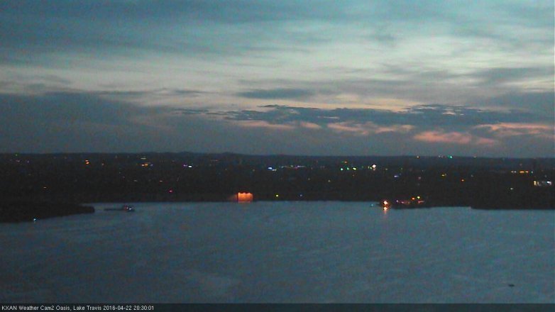 Lake Travis webcam, April 22, 2016 7:55 PM CT
