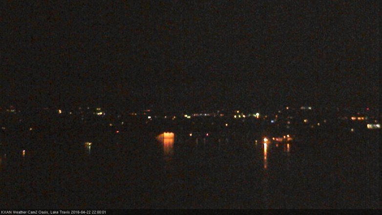 Lake Travis webcam, April 22, 2016 9:10 PM CT