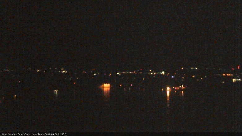 Lake Travis webcam, April 22, 2016 9:20 PM CT