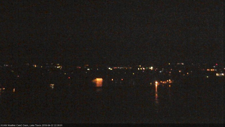 Lake Travis webcam, April 22, 2016 9:40 PM CT