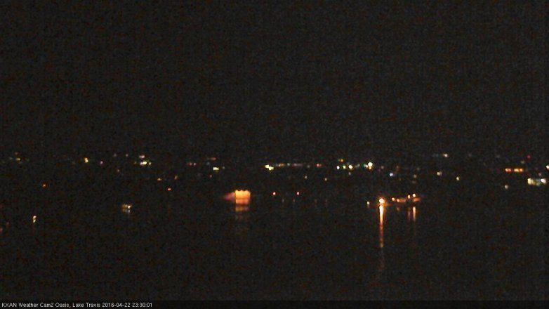 Lake Travis webcam, April 22, 2016 11:00 PM CT