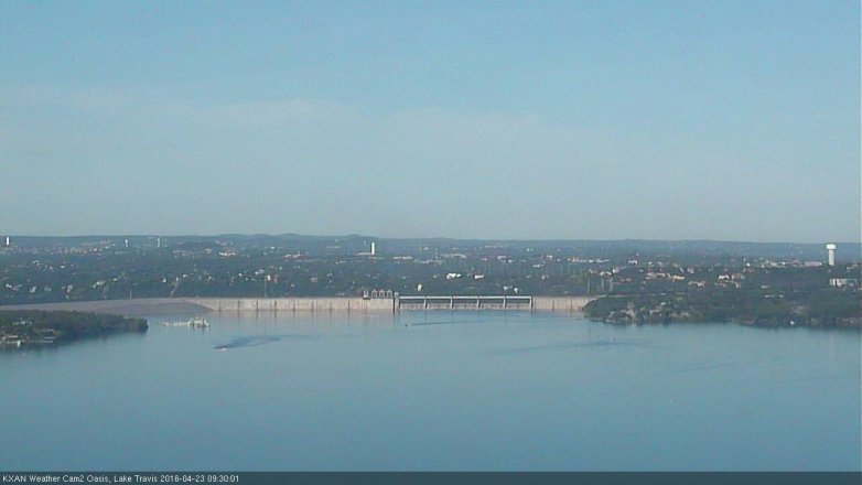Lake Travis webcam, April 23, 2016 9:00 AM CT