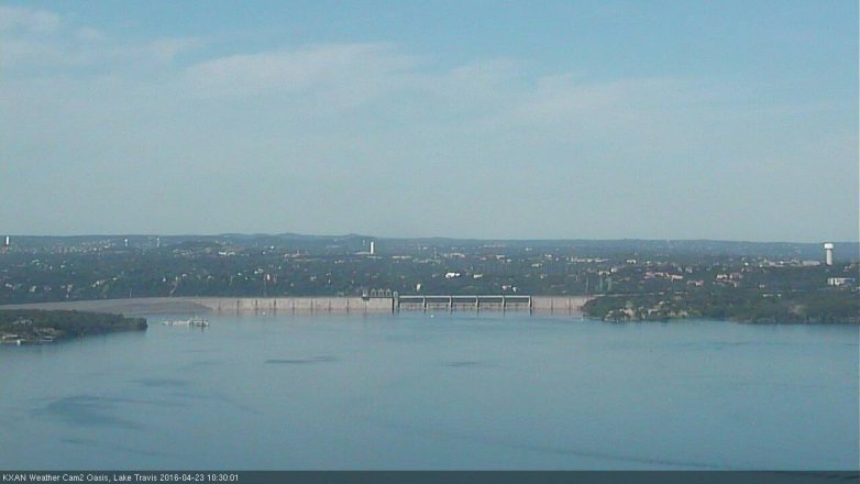 Lake Travis webcam, April 23, 2016 9:45 AM CT