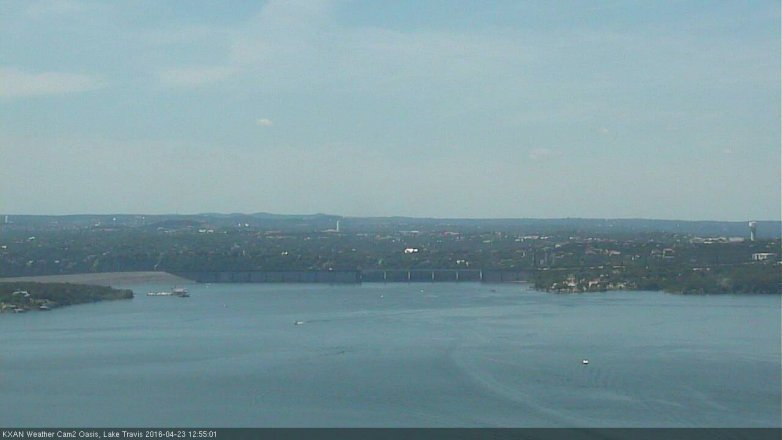 Lake Travis webcam, April 23, 2016 12:05 PM CT