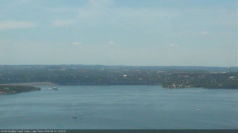 Lake Travis webcam, April 23, 2016 12:35 PM CT
