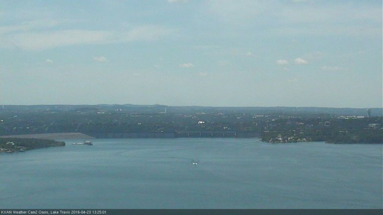 Lake Travis webcam, April 23, 2016 1:00 PM CT