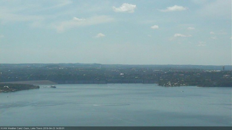 Lake Travis webcam, April 23, 2016 1:25 PM CT