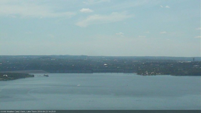 Lake Travis webcam, April 23, 2016 1:45 PM CT