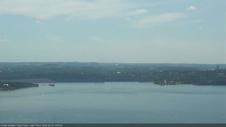 Lake Travis webcam, April 23, 2016 2:10 PM CT