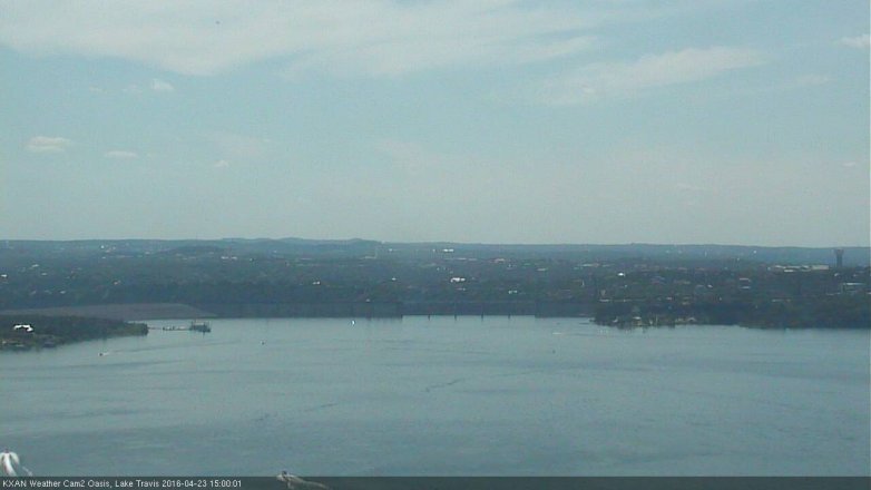 Lake Travis webcam, April 23, 2016 2:25 PM CT