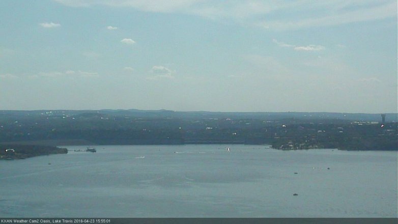 Lake Travis webcam, April 23, 2016 3:10 PM CT