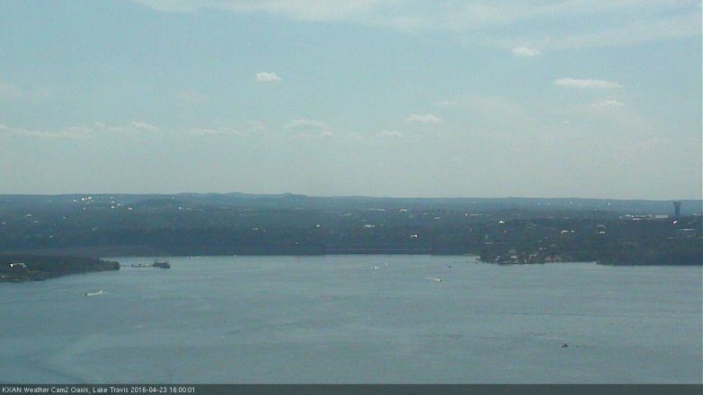 Lake Travis webcam, April 23, 2016 3:20 PM CT