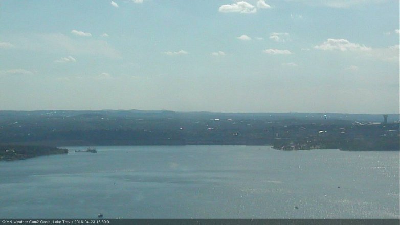 Lake Travis webcam, April 23, 2016 3:40 PM CT