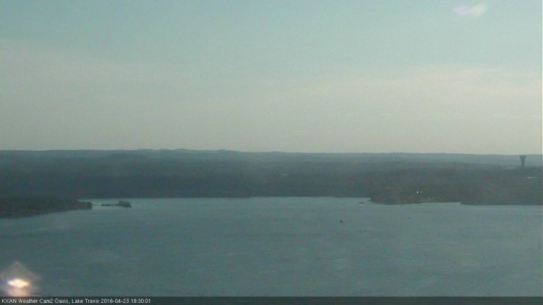 Lake Travis webcam, April 23, 2016 5:45 PM CT