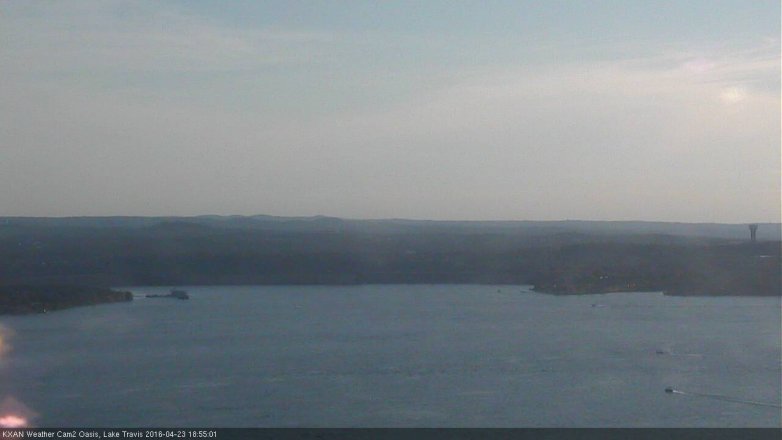 Lake Travis webcam, April 23, 2016 6:30 PM CT