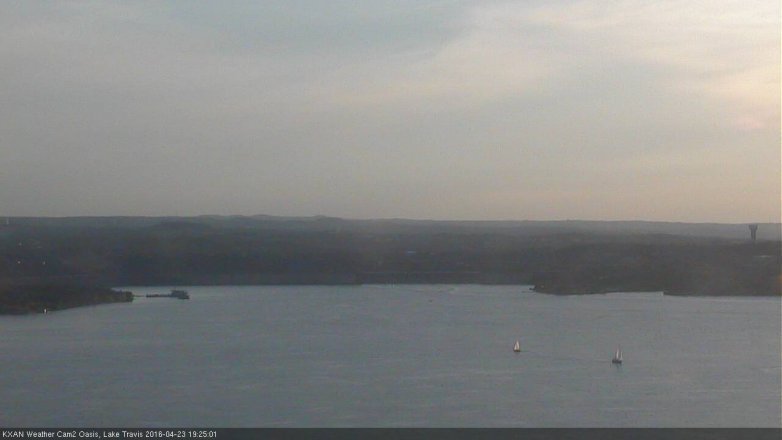 Lake Travis webcam, April 23, 2016 6:50 PM CT
