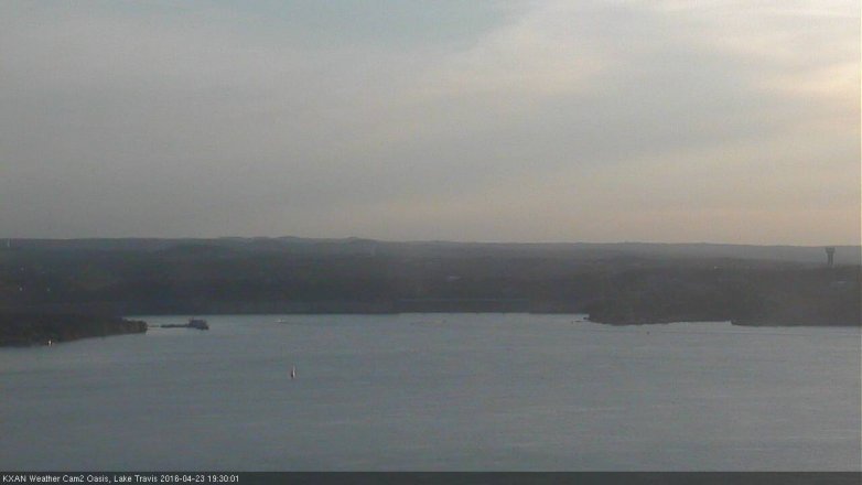 Lake Travis webcam, April 23, 2016 7:05 PM CT