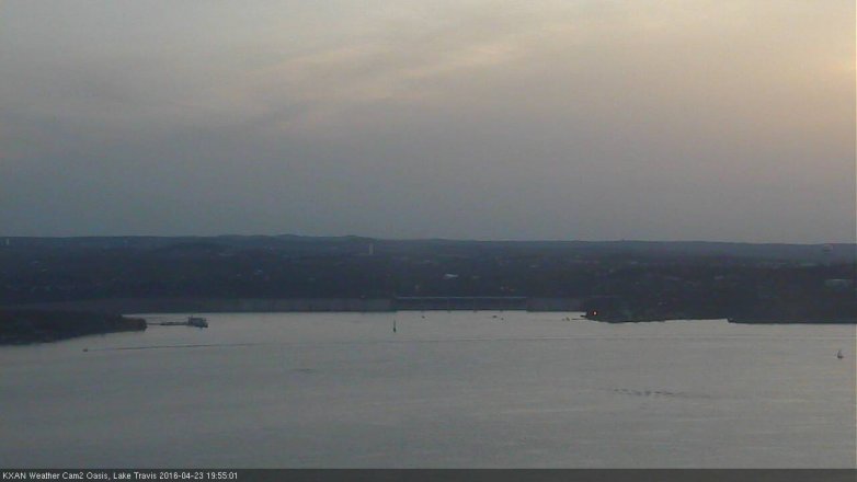 Lake Travis webcam, April 23, 2016 7:25 PM CT