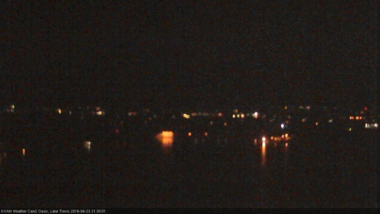 Lake Travis webcam, April 23, 2016 9:00 PM CT