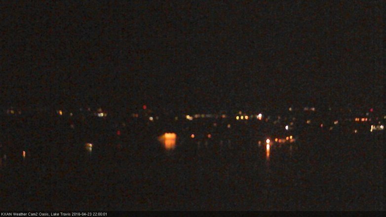 Lake Travis webcam, April 23, 2016 9:20 PM CT