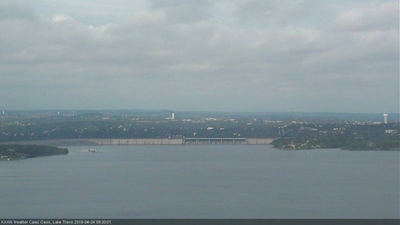 Lake Travis webcam, April 24, 2016 9:05 AM CT