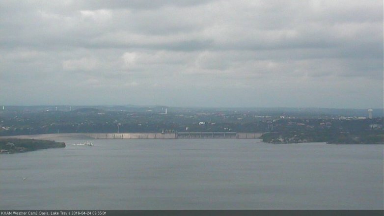 Lake Travis webcam, April 24, 2016 9:10 AM CT