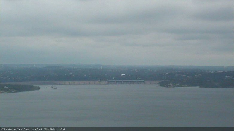 Lake Travis webcam, April 24, 2016 10:30 AM CT