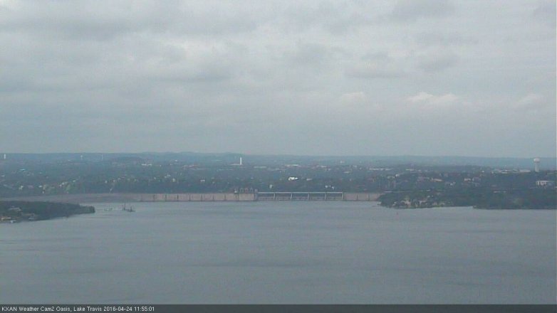 Lake Travis webcam, April 24, 2016 11:30 AM CT
